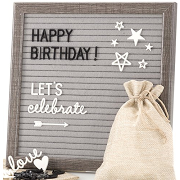 Felt Letter Board - 10x10 Gray with 640 Changeable Characters