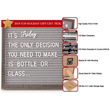 Felt Letter Board - 10x10 Gray with 640 Changeable Characters