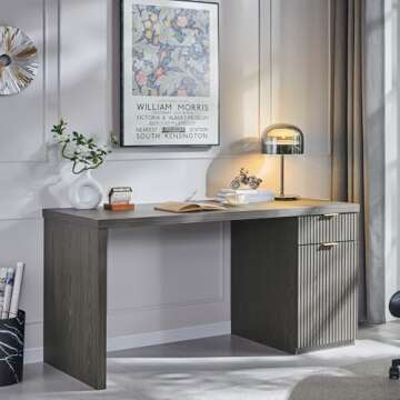 60" Modern Executive Desk with Storage - Stylish & Functional