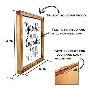 Sprinkles Are For Cupcakes Not for Toilet Seats Sign 12x12 In, Rustic Funny Bathroom Sign, Modern Farmhouse Bathroom Decor Sign, Half Bathroom Decor Wall, Decor Bathroom Sign Art, Decor Funny Sayings