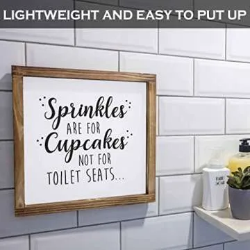 Sprinkles Are For Cupcakes Not for Toilet Seats Sign 12x12 In, Rustic Funny Bathroom Sign, Modern Farmhouse Bathroom Decor Sign, Half Bathroom Decor Wall, Decor Bathroom Sign Art, Decor Funny Sayings