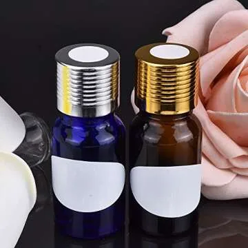 Mudder 325 Pieces Essential Oil Label Bottle Stickers White Waterproof Labels Oval-shaped and Round Oils Stickers with Marker Pen()