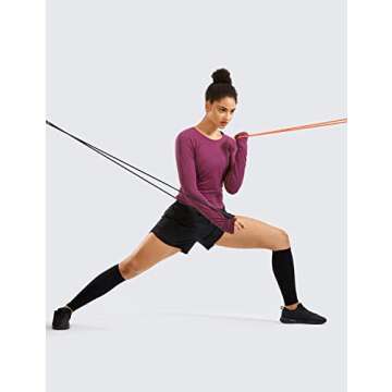 CRZ YOGA Women's Seamless Athletic Long Sleeves Sports Running Shirt Breathable Gym Workout Top Fuch...