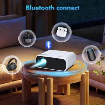 Projector with WiFi and Bluetooth, 18000 Lumen Native 1080P Projector,Portable Outdoor Projector, Movie Mini Projector Compatible with iOS/Android/HDMI/ TV Stick