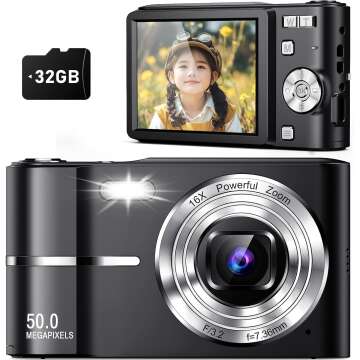 Kids Digital Camera 50MP Autofocus FHD 1080P Upgrade