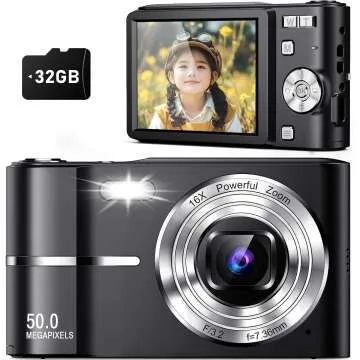 Kids Digital Camera 50MP Autofocus FHD 1080P Upgrade