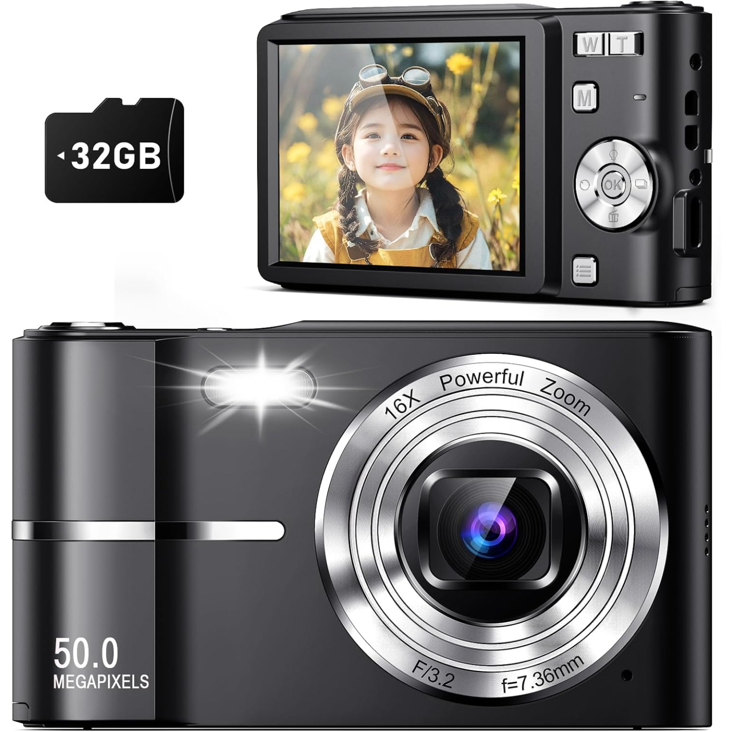Kids Digital Camera 50MP Autofocus FHD 1080P Upgrade