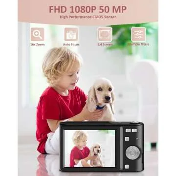 Kids Digital Camera 50MP Autofocus FHD 1080P Upgrade