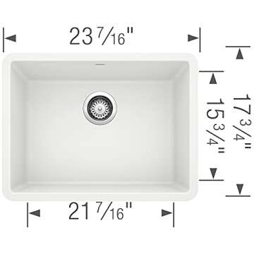 Durable Precis 24in. Single Bowl Kitchen Sink in White