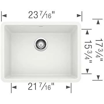 Durable Precis 24in. Single Bowl Kitchen Sink in White