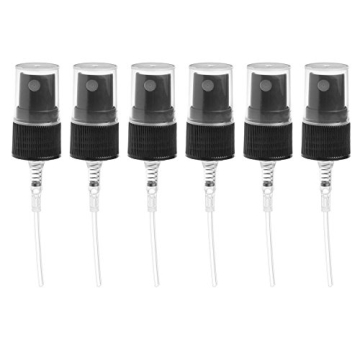 Black Misting Spray Tops for Essential Oil Vials (Pack of 6)