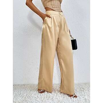 Elegant WDIRARA Satin Wide Leg Pants for Women