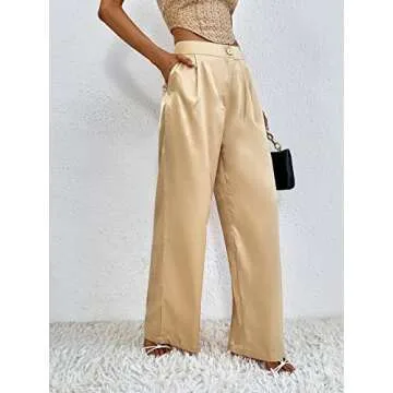 Elegant WDIRARA Satin Wide Leg Pants for Women