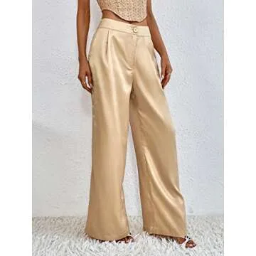 Elegant WDIRARA Satin Wide Leg Pants for Women