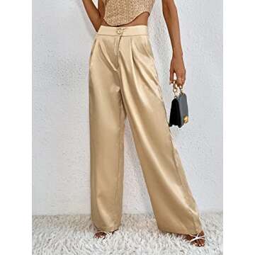 Elegant WDIRARA Satin Wide Leg Pants for Women