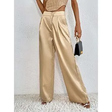Elegant WDIRARA Satin Wide Leg Pants for Women
