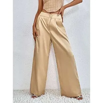 Elegant WDIRARA Satin Wide Leg Pants for Women