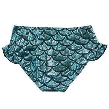 TFJH E 3PCS Kids Girls Fancy Princess Swimmable Mermaid Tail Set, Dark Blue, 3-4Years(Tag No 100)