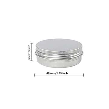 48 Pcs 1 oz Tins Silver Aluminum Tins Cans Screw Top Round Steel tins Screw Lid Containers