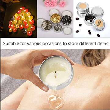 48 Pcs 1 oz Tins Silver Aluminum Tins Cans Screw Top Round Steel tins Screw Lid Containers