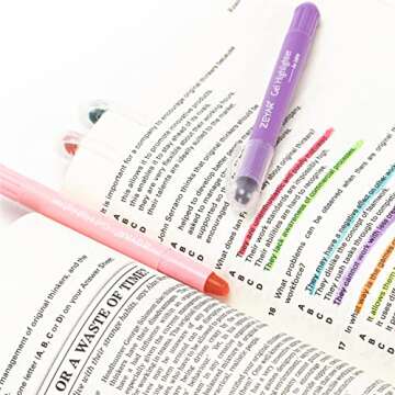 ZEYAR Gel Highlighters, Bible Highlighter Pens, No Bleed, Quick Dry, assorted colors, Bible Study and Bible Journaling Supplies, Bible highlighters for Tabs (8 Fluorescent colors)