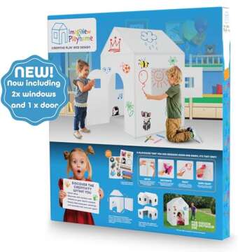 The Washable Playhouse for Kids - Paint Again and Again - ImagiNew Playhome with Working Door and Wi...