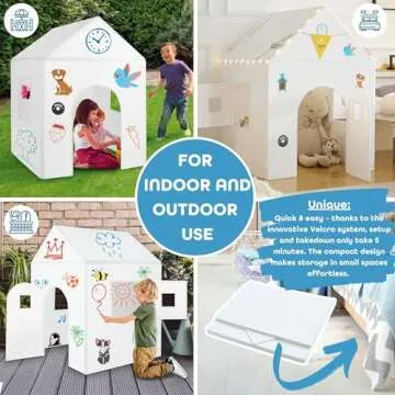 The Washable Playhouse for Kids - Paint Again and Again - ImagiNew Playhome with Working Door and Windows Indoor & Outdoor Backyard - Toddlers Art & Craft playset Outside Activity Play House Toys