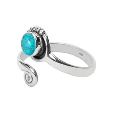 Elegant Adjustable Turquoise Stone Toe Ring for Women
