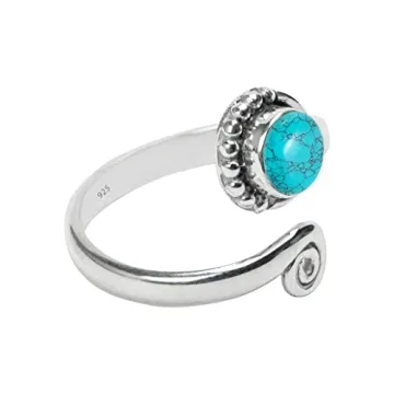 Elegant Adjustable Turquoise Stone Toe Ring for Women