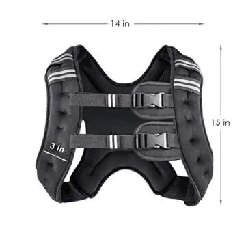 Prodigen Weighted Vest for Women and Men 20 Lbs with Reflective Stripe and Double Adjustable Buckle Straps Weight Vests for Strength Training, Jogging, Cardio, Weight Loss, Muscle Building, Black