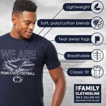 Penn State Officially Licensed Adult Beaver Stadium Short Sleeve Tshirt Large Graphite Heather Grey