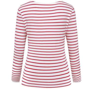 LilyCoco Women's Striped Long Sleeve Shirt – Stylish Comfort
