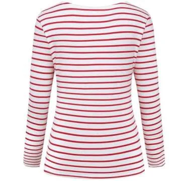 LilyCoco Women's Striped Long Sleeve Shirt – Stylish Comfort