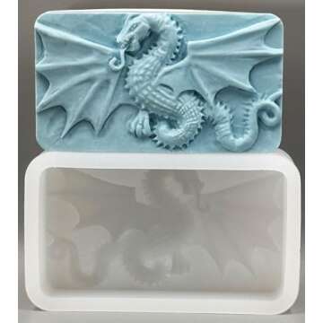 ARTCRAFTMOLDS Dragon Silicone Mold for SOAP Making and Other Crafts