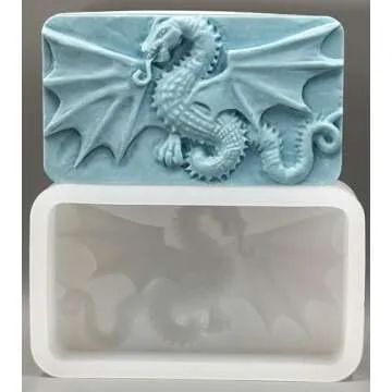ARTCRAFTMOLDS Dragon Silicone Mold for SOAP Making and Other Crafts