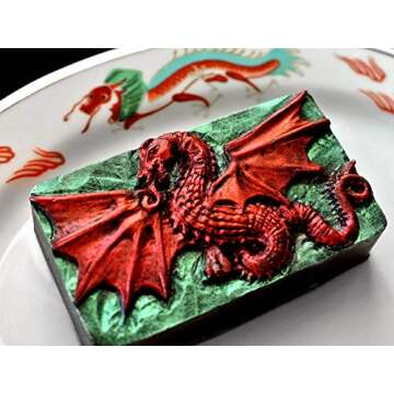 ARTCRAFTMOLDS Dragon Silicone Mold for SOAP Making and Other Crafts