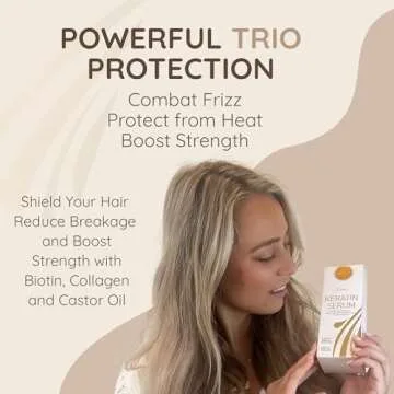 VITAMINS hair cosmetics Keratin Protein Hair Serum - Anti Frizz Control Hair Oil Repair Treatment - Gloss Shine & Heat Protectant for Frizzy Dry Damaged Locks