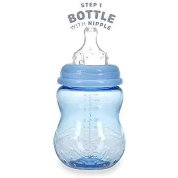 Nuby 3 in 1 Baby Bottle to Training Sippy Cup Blue