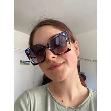 Stylish FEISEDY Oversized Square Sunglasses - UV400 Protection