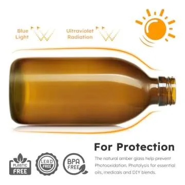 Tecohouse Glass Spray Bottles 8oz, Amber Hair Spray Bottles, 2 Pack Empty Refillable Sprayer Container with Labels, Funnel, Lids, Graduated Pipettes - Handheld Size