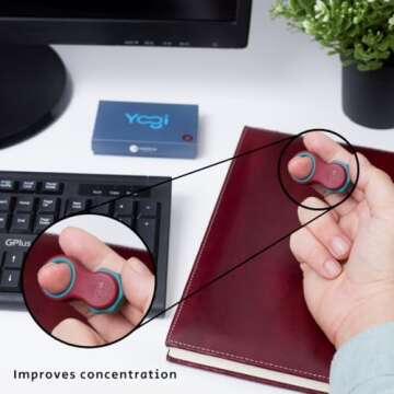 Yogi Fidget Toy - Patented Fidget Spinner Design, Desk Toy for Office, Anxiety Relief, ADHD Toy, Autism, Quiet Fidget Toys for Adults & Kids, Five Ring Sizes, Easy to Use Sensory Toy - Lava