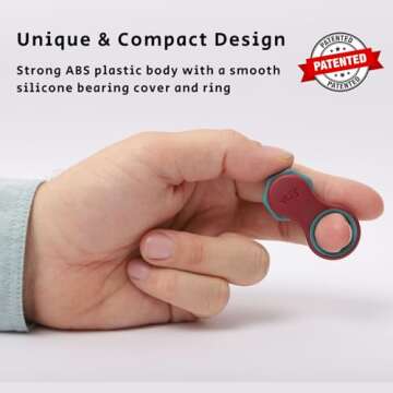 Yogi Fidget Toy - Patented Fidget Spinner Design, Desk Toy for Office, Anxiety Relief, ADHD Toy, Autism, Quiet Fidget Toys for Adults & Kids, Five Ring Sizes, Easy to Use Sensory Toy - Lava