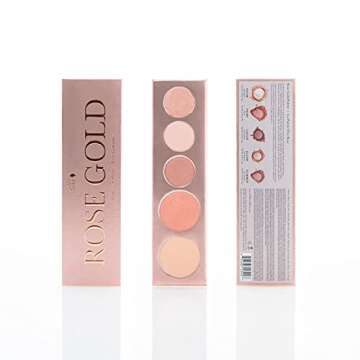 100% PURE Rose Gold Makeup Palette All in One Compact 3 Eyeshadow, Blush, Face Highlighter, Fruit Pi...