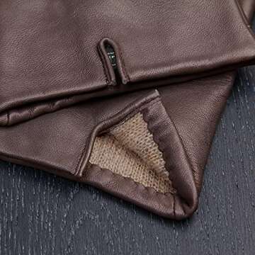Men's Downholme Cashmere Lined Leather Gloves - Brown