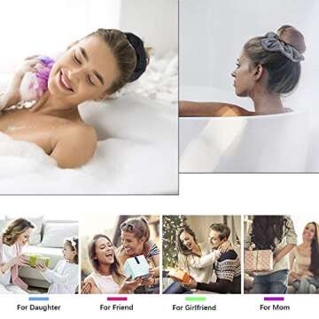 Ivyu Microfiber Hair Drying Scrunchies Towel Fiber Large Big Scrunchie for Curl Hair for Shower Wet ...