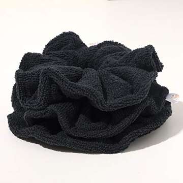Ivyu Microfiber Hair Drying Scrunchies Towel Fiber Large Big Scrunchie for Curl Hair for Shower Wet Anti Frizz Hair Products Absorbent Fast Terry Cloth Sleep Scrunchy