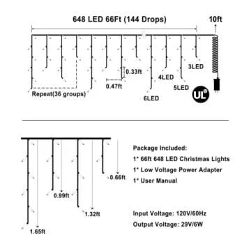 648 LED Christmas Lights with Timer & 8 Modes for Holidays