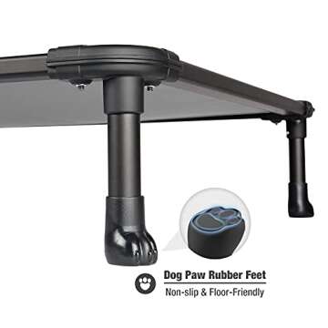 Veehoo Chew Proof Elevated Dog Bed - Cooling Raised Pet Cot - Rustless Aluminum Frame and Durable Te...