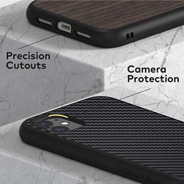 RhinoShield Case Compatible with [iPhone 11] | SolidSuit - Shock Absorbent Slim Design Protective Cover with Premium Matte Finish 3.5M / 11ft Drop Protection - Carbon Fiber