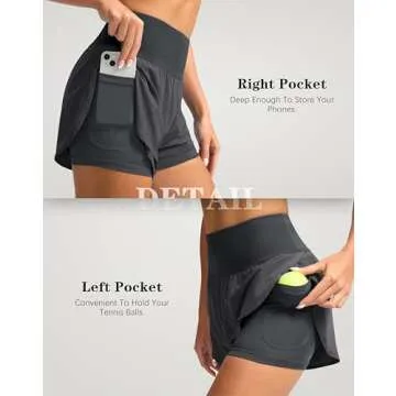 SANTINY 2 in 1 Running Shorts for Women with Pockets